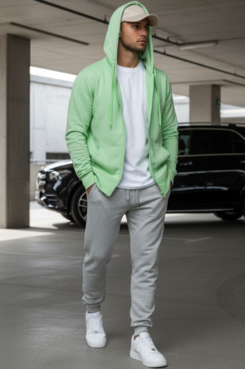 Bluza męska z kapturem miętowa Dstreet BX5230