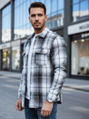 Koszula męska flanelowa w kratę czarno-biała Dstreet DX2677