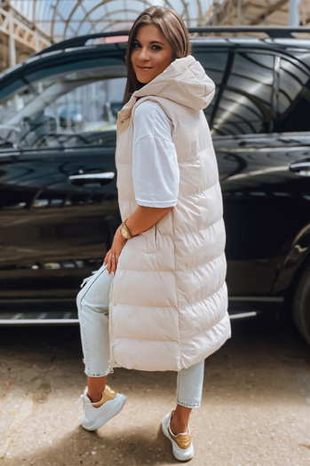 Kamizelka damska pikowana ELLA beżowa Dstreet TY3033