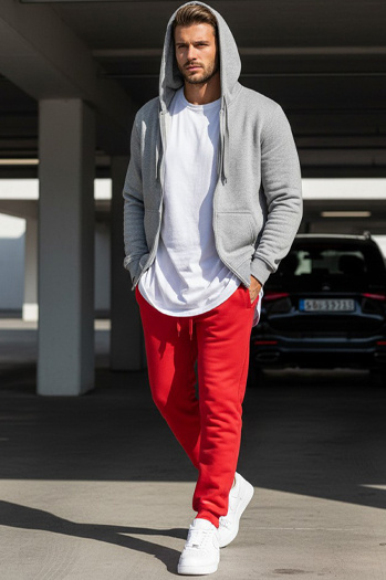 Spodnie męskie dresowe czerwone Dstreet UX2708