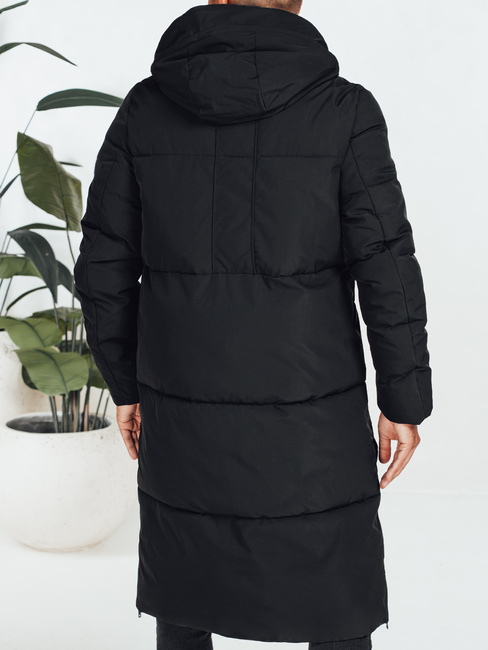 Kurtka męska zimowa z kapturem czarna TX5068