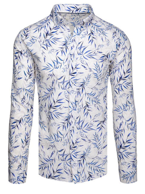 Koszula męska w liście biała Dstreet DX2640