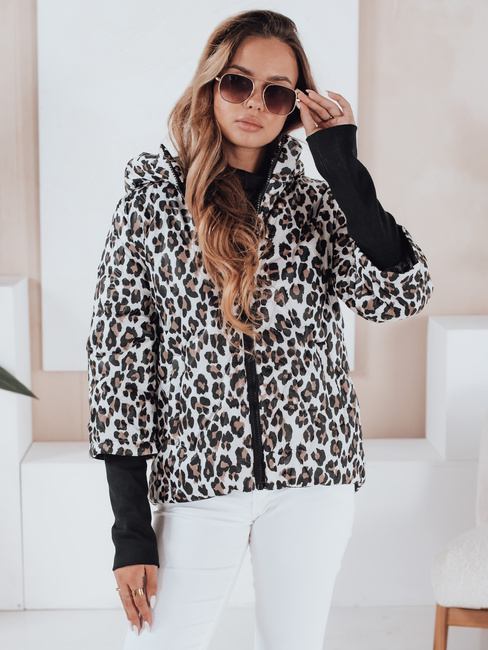 Kurtka damska przejściowa w panterkę VARESSA biała Dstreet TY5032
