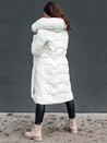 Płaszcz zimowy damski pikowany z kapturem ELENESS biały Dstreet TY4607