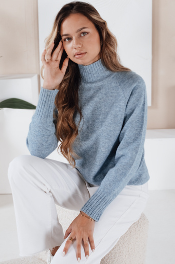 Sweter damski półgolf niebieski Dstreet MY2536