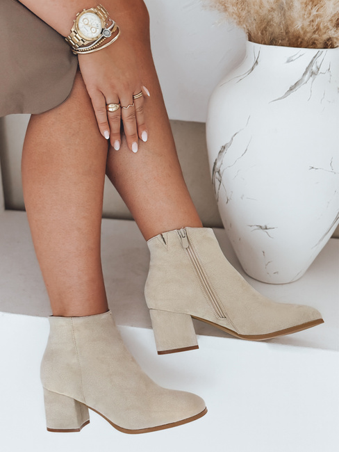 Botki damskie LORNE beżowe Dstreet ZY0433