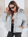 Kurtka przejściowa skórzana damska COLLAR szara Dstreet TY5190