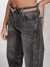 Jeansy damskie wide leg z paskiem czarne Dstreet UY2744