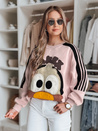 Bluza damska oversize z naszywkami CUTE MAKEX różowa Dstreet BY1493
