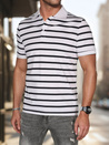 Koszulka męska polo w paski biała Dstreet PX0638