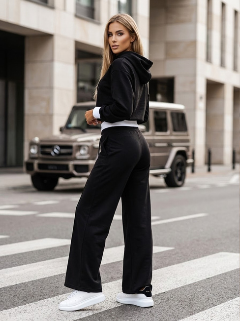 Komplet damski spodnie wide leg GALAXY GLOW czarny Dstreet AY0952