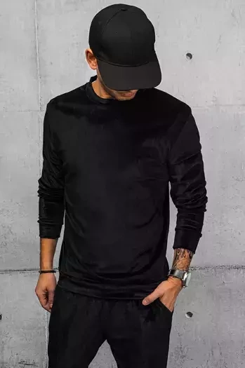 Bluza męska welurowa czarna Dstreet BX5534