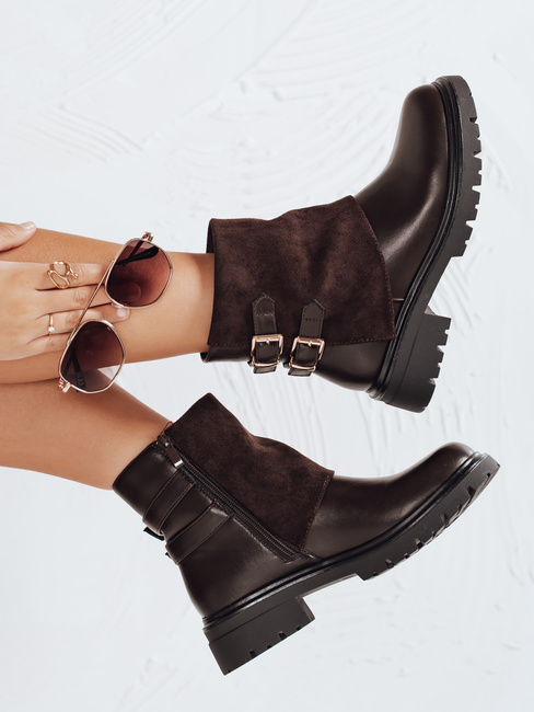 Botki damskie brązowe Dstreet ZY1120