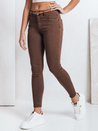 Spodnie damskie skinny z paskiem VIVASKIN brązowe Dstreet UY2742