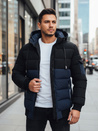Kurtka męska zimowa z kapturem granatowo-czarna Dstreet TX5098