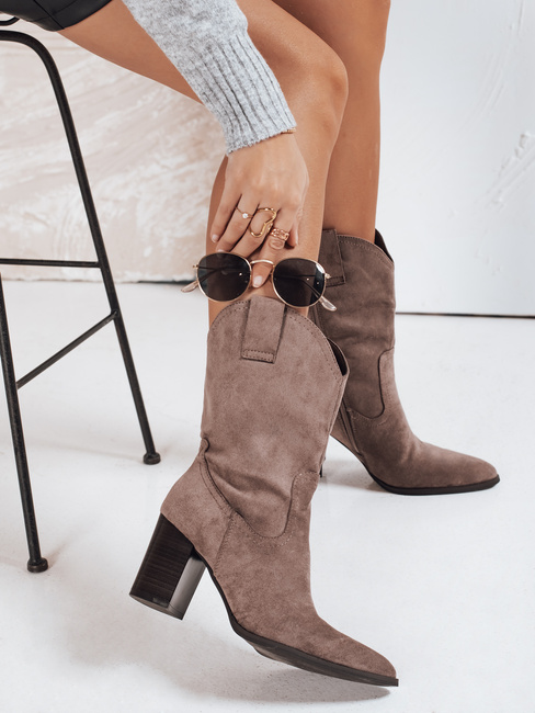 Kowbojki damskie zamszowe brązowe Dstreet ZY1194