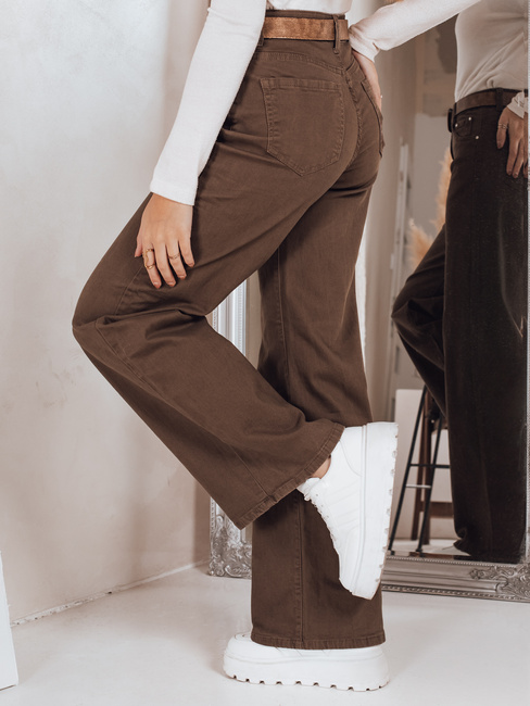 Jeansy damskie wide leg brązowe Dstreet UY2845