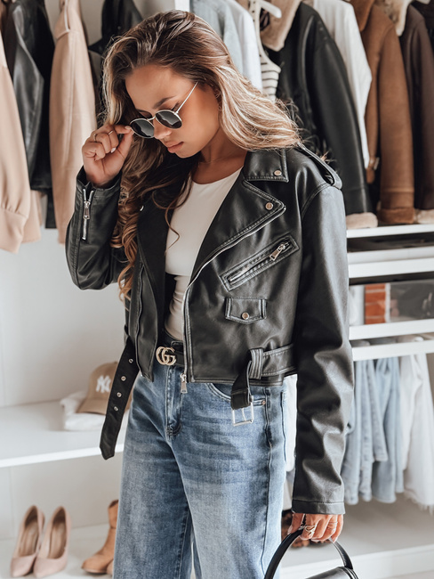 Kurtka skórzana damska ramoneska PALIGOR czarna Dstreet TY4160