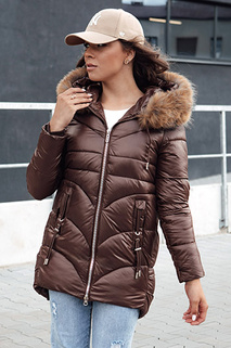 Kurtka zimowa damska z kapturem WINTERCHIC kawowa Dstreet TY4458