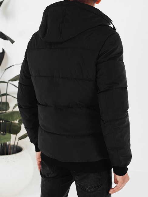 Kurtka męska zimowa z kapturem czarna Dstreet TX5087