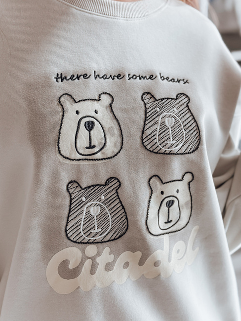 Bluza damska oversize z misiami MISOBEARS szara Dstreet BY1436
