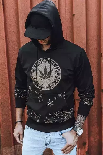 Bluza męska z nadrukiem czarna Dstreet BX5325