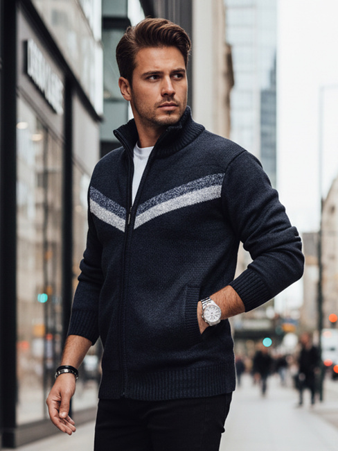 Sweter męski rozpinany granatowy Dstreet WX2259z