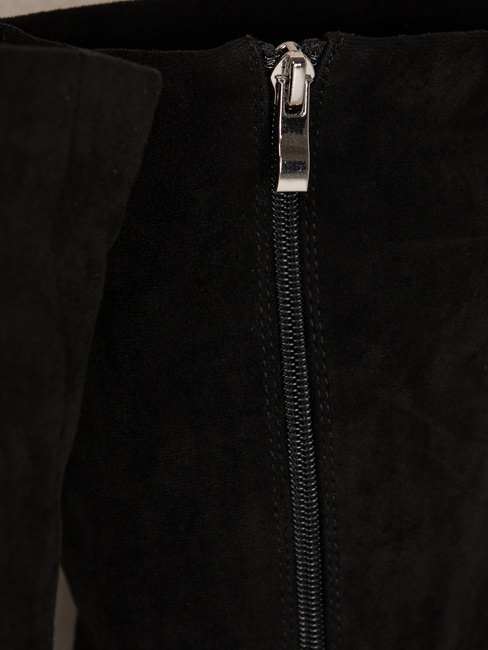 Kozaki zamszowe damskie czarne Dstreet ZY1335