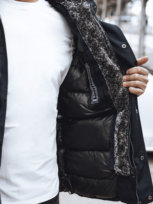 Kurtka męska zimowa z kapturem granatowa Dstreet TX5089