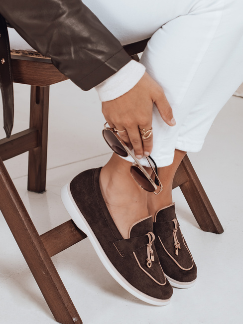 Mokasyny damskie zamszowe brązowe Dstreet ZY1051