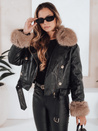 Kurtka skórzana damska z futerkiem czarna Dstreet TY5210