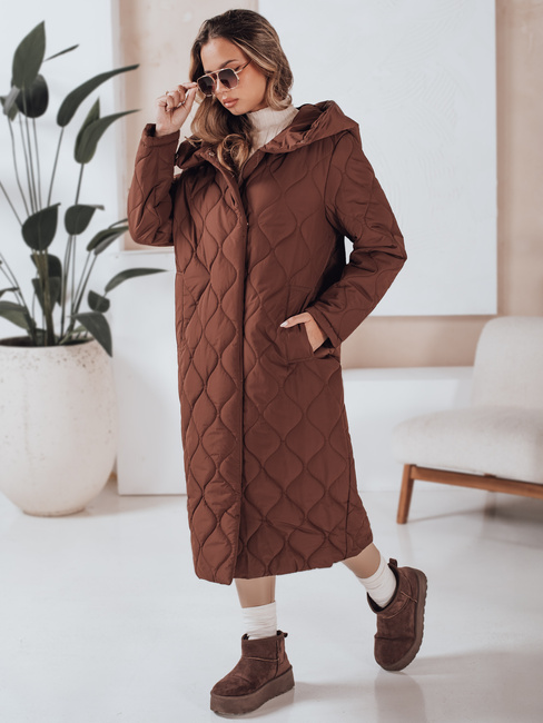 Kurtka zimowa damska LIKEMIRA pikowana brązowa Dstreet TY4927