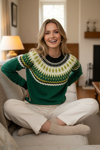 Sweter damski RUBY GLOW zielony Dstreet MY2377