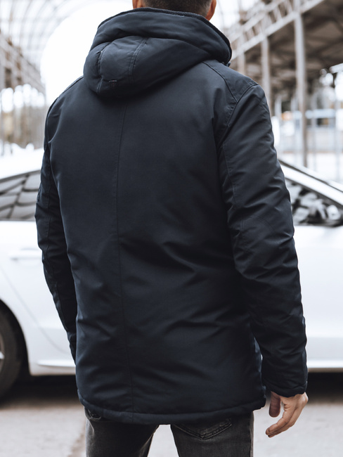 Kurtka męska zimowa z kapturem granatowa Dstreet TX5089