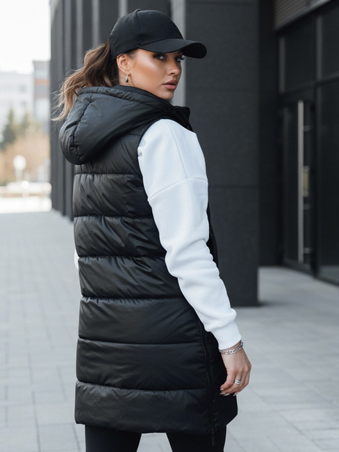 Pikowana kamizelka damska FAR AWAY czarna Dstreet TY3748