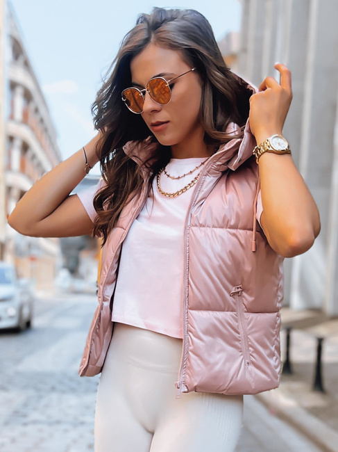 Kamizelka damska pikowana OSHE różowa Dstreet TY3705