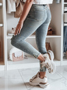 Spodnie damskie jeansowe skinny z paskiem ICONON niebieskie Dstreet UY2465_2