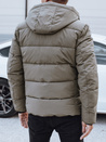 Kurtka męska zimowa pikowana z kapturem beżowa Dstreet TX5065