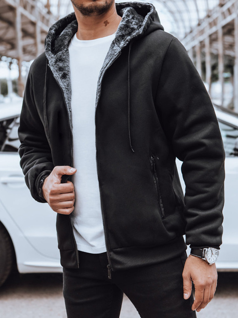 Rozpinana bluza męska ocieplana czarna Dstreet BX5597