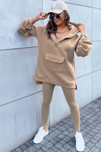 Komplet dresowy damski MAYALAN kamelowy Dstreet AY0942