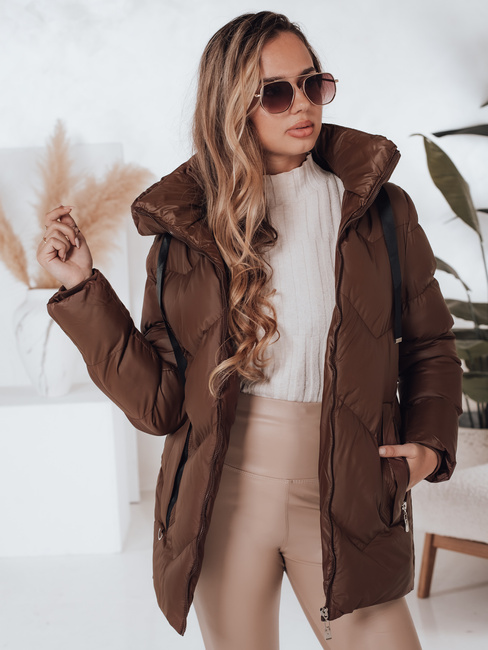 Kurtka zimowa damska SALVONA brązowa pikowana Dstreet TY4998