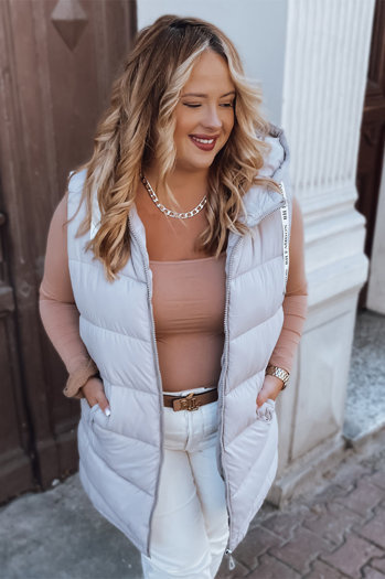 Kamizelka damska pikowana plus size MIRELLI fioletowa Dstreet TY2923