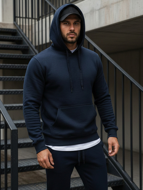 Bluza męska z kapturem granatowa BX3001