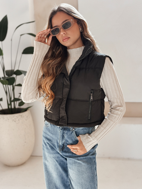 Kamizelka damska pikowana czarna Dstreet TY5197