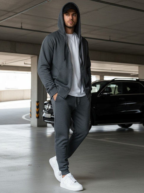 Bluza męska rozpinana antracytowa BX2196