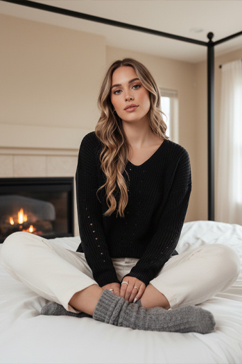 Sweter damski MONAVIA czarny Dstreet MY2399