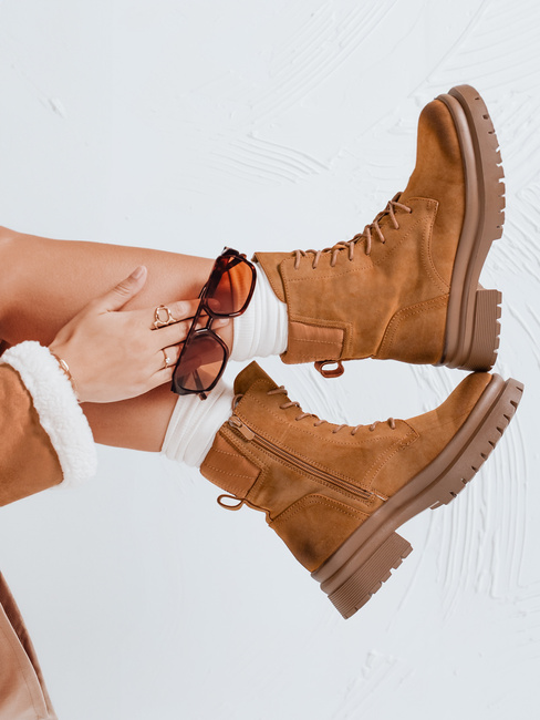 Botki damskie BASTEL kamelowe Dstreet ZY0425