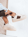Sneakersy damskie na platformie beżowe Dstreet ZY1057