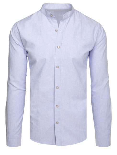 Koszula męska slim ze stójką z długim rękawem błękitna Dstreet DX2662