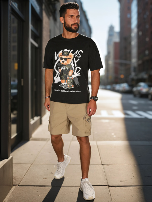 Spodenki męskie materiałowe bojówki khaki Dstreet SX2511